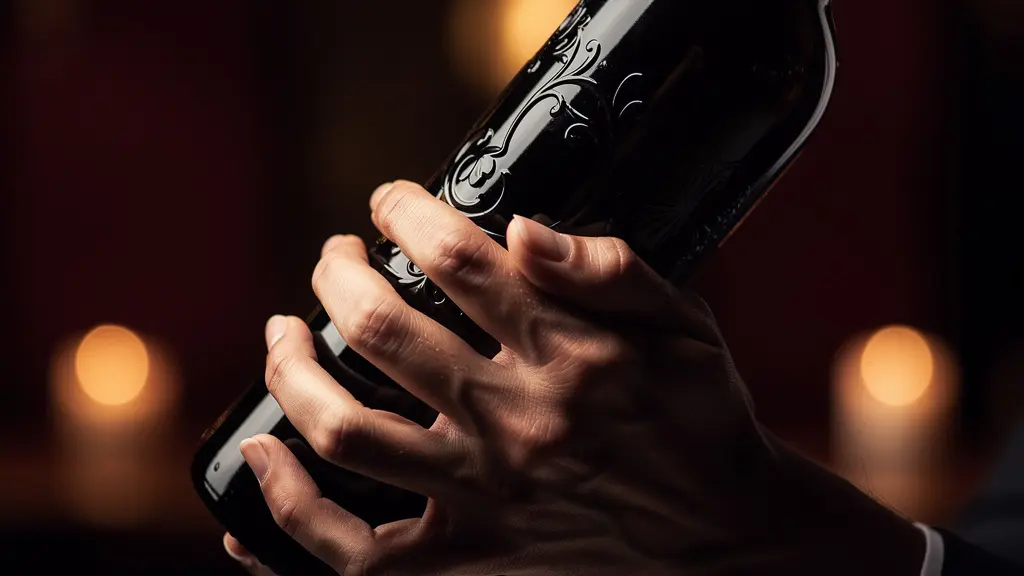 Sommelier expert présentant délicatement une bouteille de vin à des convives attentifs