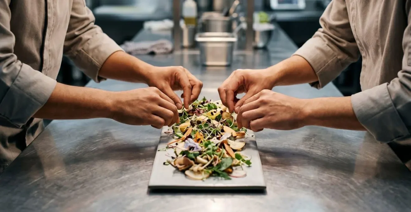 Coordination d'équipe en cuisine professionnelle démontrant les soft skills