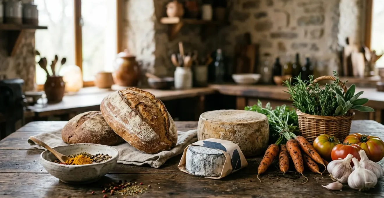 Scène culinaire territoriale authentique montrant l'identité gastronomique locale