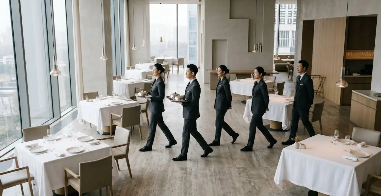 Posture et langage corporel professionnel dans un service de restauration haut de gamme