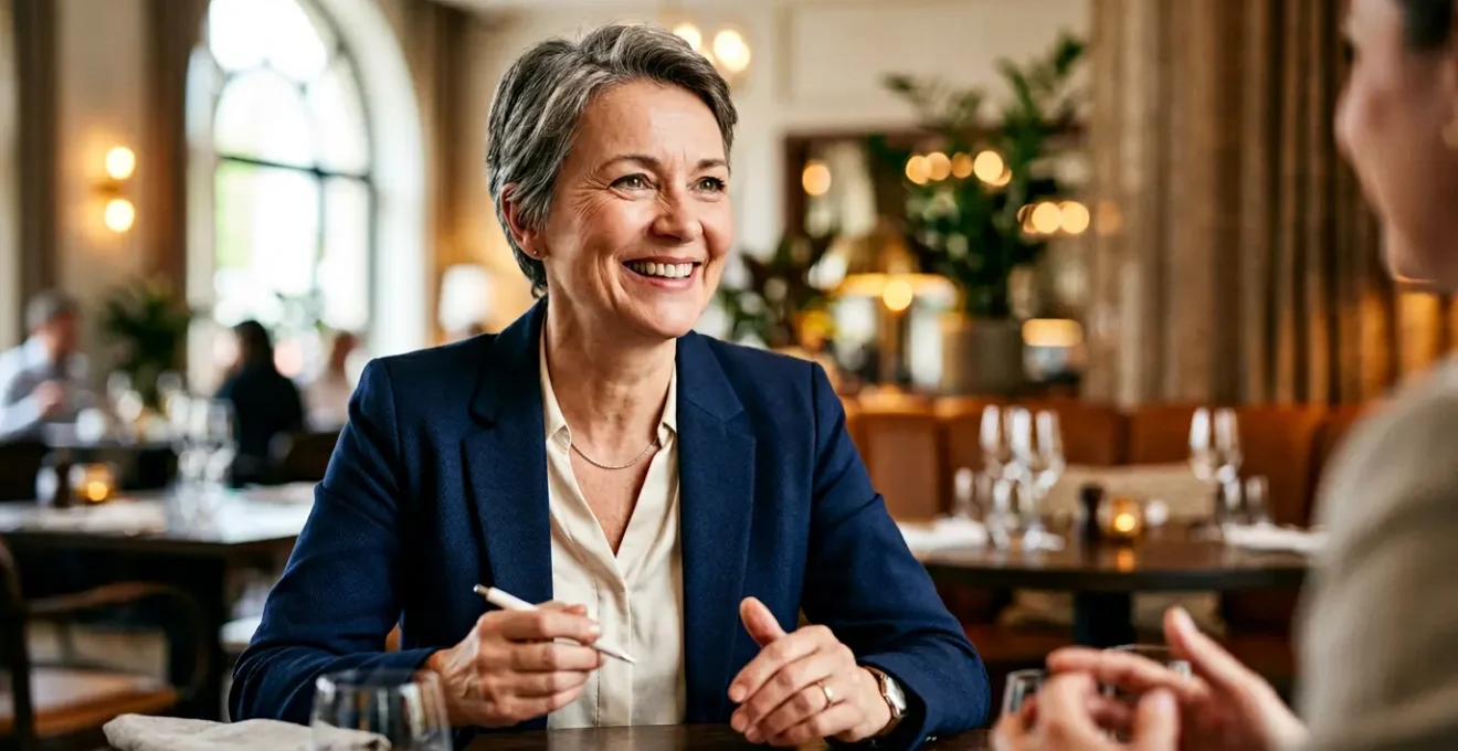 Professionnel senior souriant dans l'hôtellerie, incarnant confiance et expérience acquise
